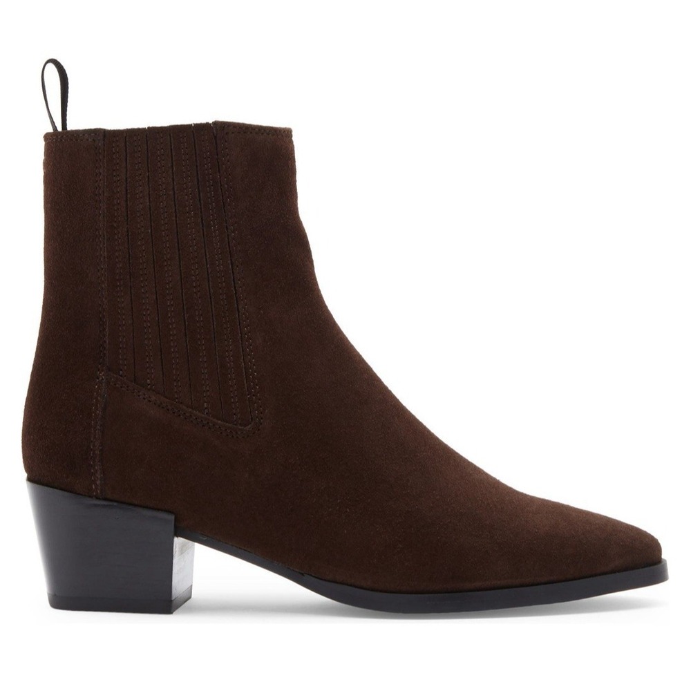 Rag& Bone Rylee Pointed Toe Mocha Suede Heeled Booties Women's EU 36 US 6